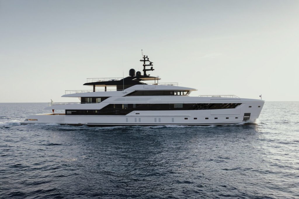 Steel yacht for sale, interior and living space