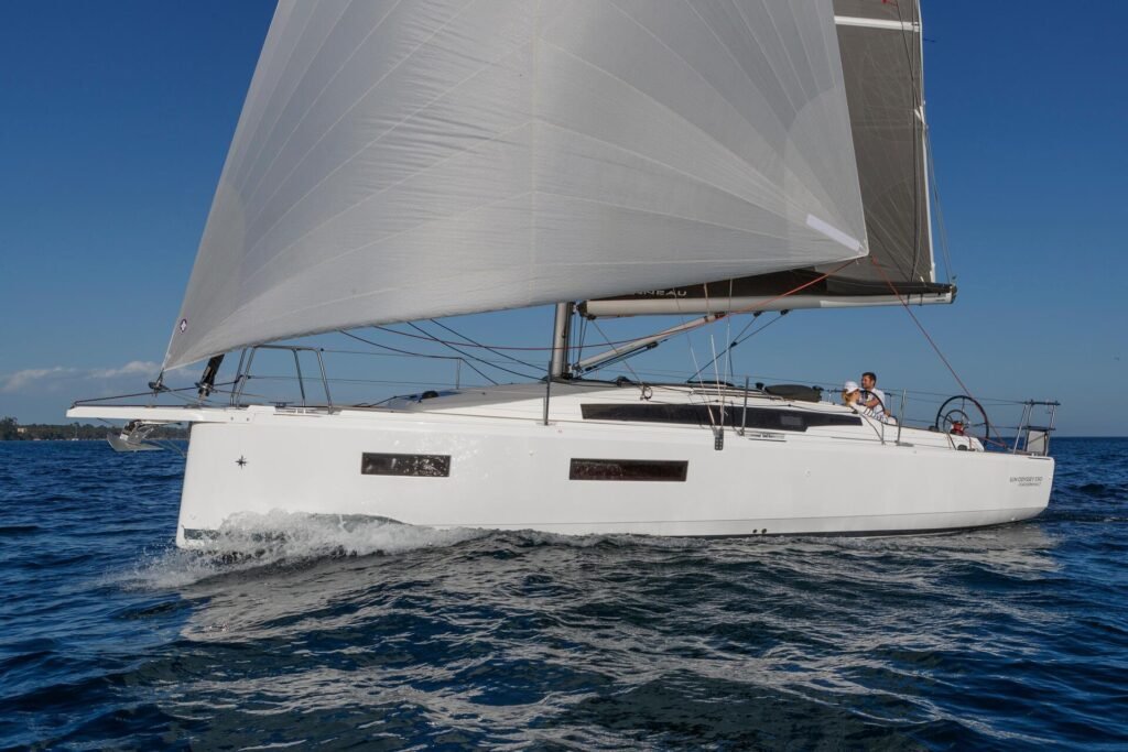 10 metre French monohull yacht below deck accommodation