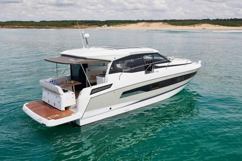 12 metre French planing yacht, interior and cockpit detail