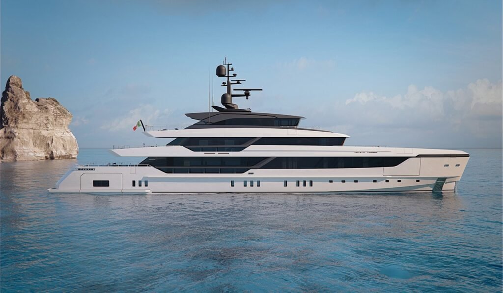 6 cabin aluminium yacht for sale, at anchor