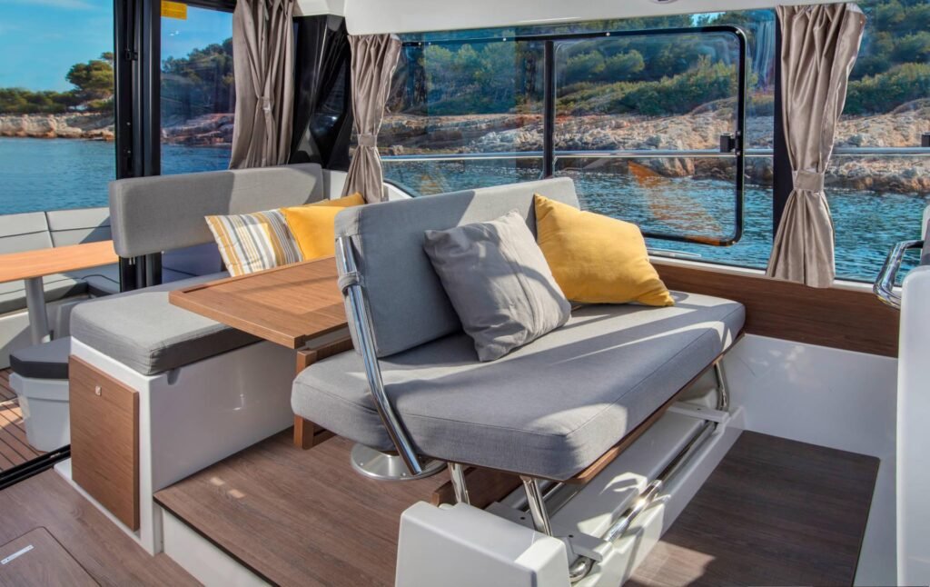 11 metre 3 cabin inboard yacht for sale, exterior on the water