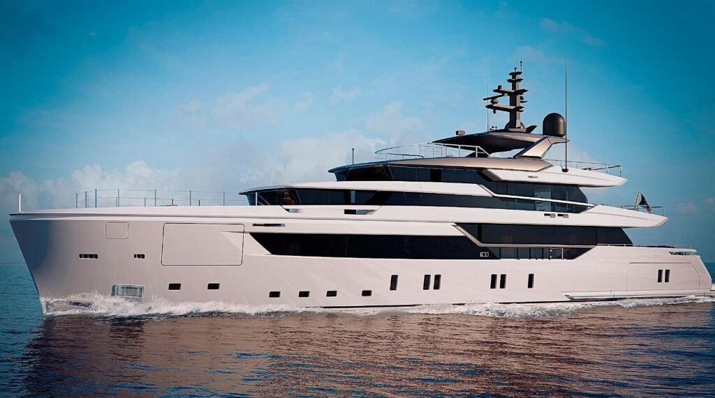 10 guest aluminium planing yacht at anchor
