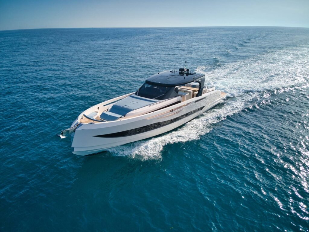 16 metre Italian walkaround interior and helm station