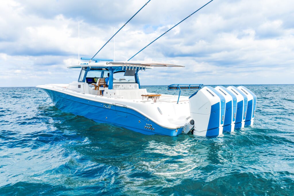 16 metre 2 cabin outboard yacht, neat interior accommodation