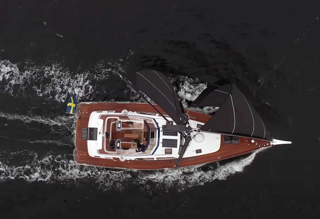 Hallberg Rassy sailing yacht under way offshore