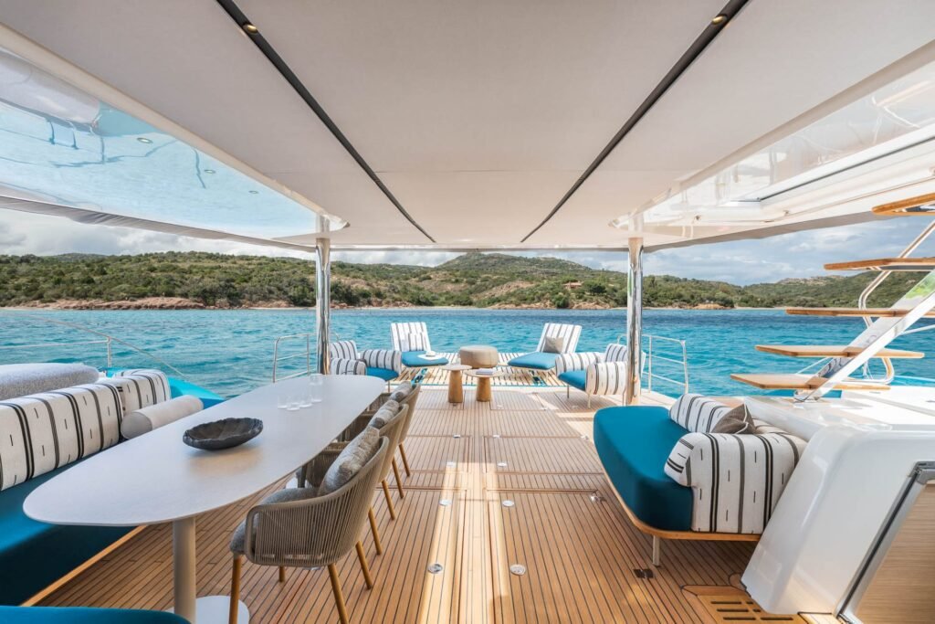 four cabin displacement sailing yacht interior and living space