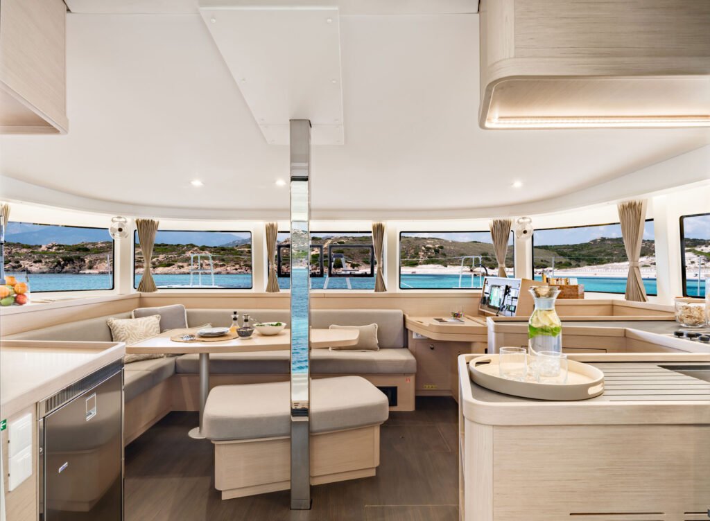 13 metre French GRP yacht for sale, exterior on the water