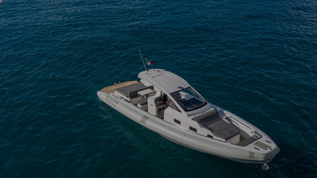 RIB yacht at anchor, single cabin with 8 guest capacity