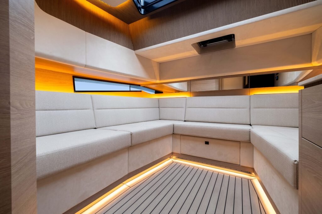 14 metre 2 cabin Dutch built yacht interior helm and accommodation