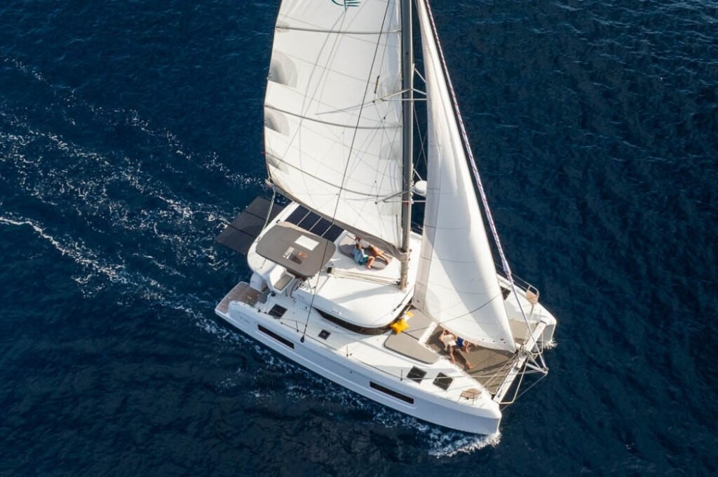 12 metre 3 cabin French built yacht for sale, exterior on the water