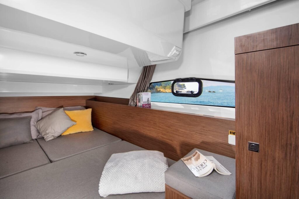 11 metre 3 cabin planing yacht interior and living space