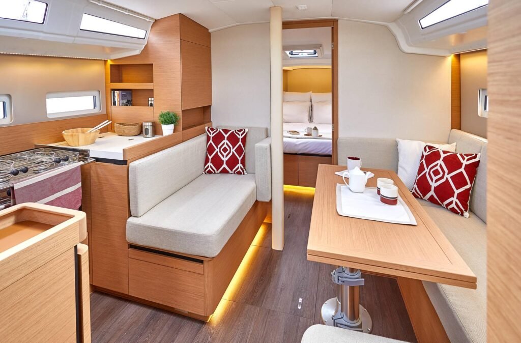 2 cabin monohull from France, below-deck accommodation