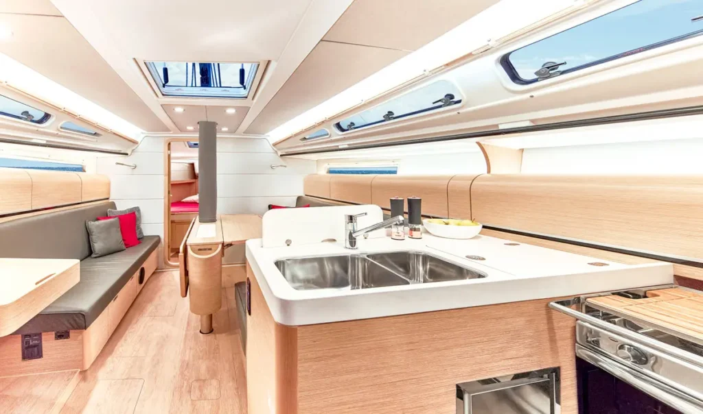 12 metre 2 cabin German built yacht for sale, interior and living space
