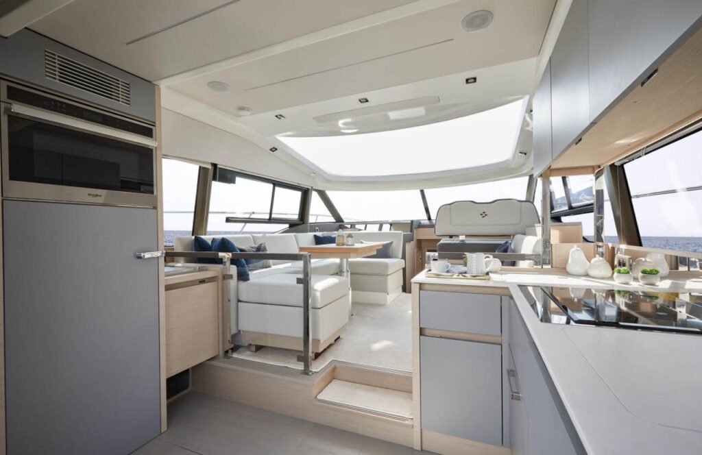 14 metre planing 16 guest yacht interior and living space