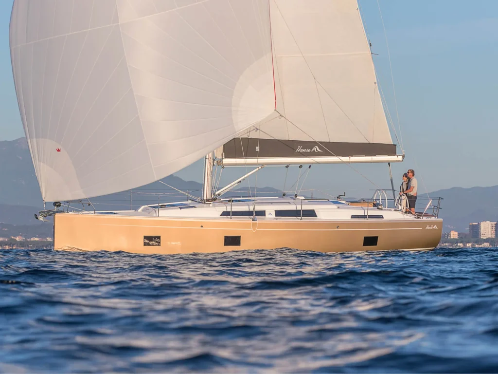 12 metre German monohull yacht for sale, on the water
