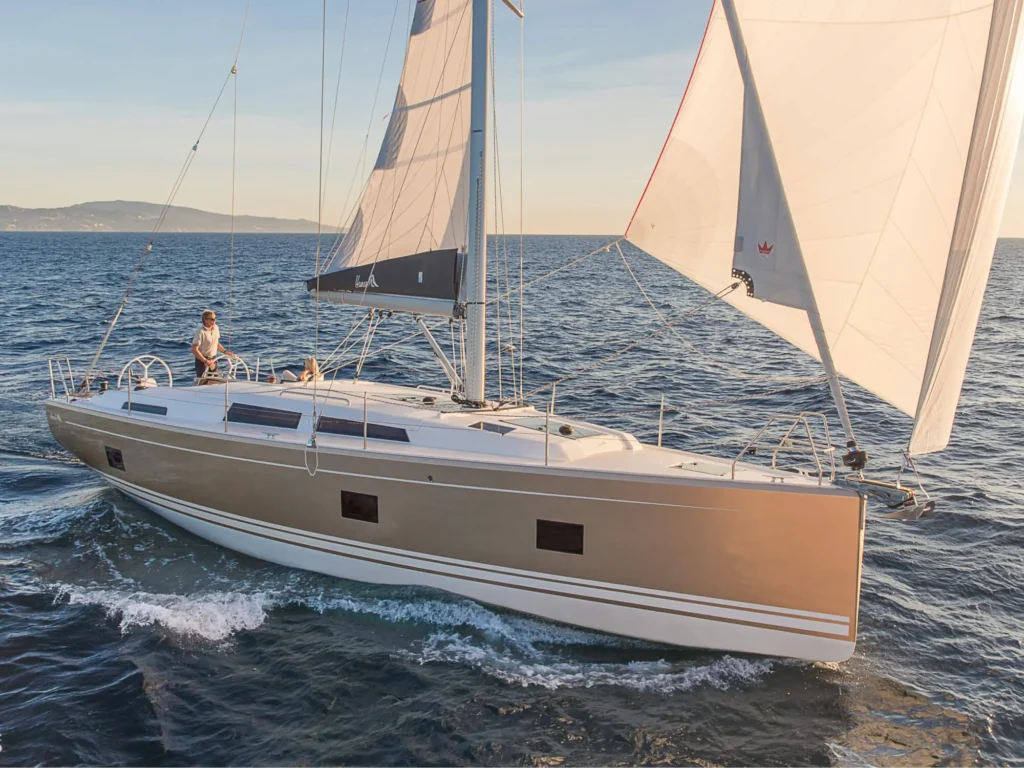 12m grp sailing yacht for sale, exterior on the water