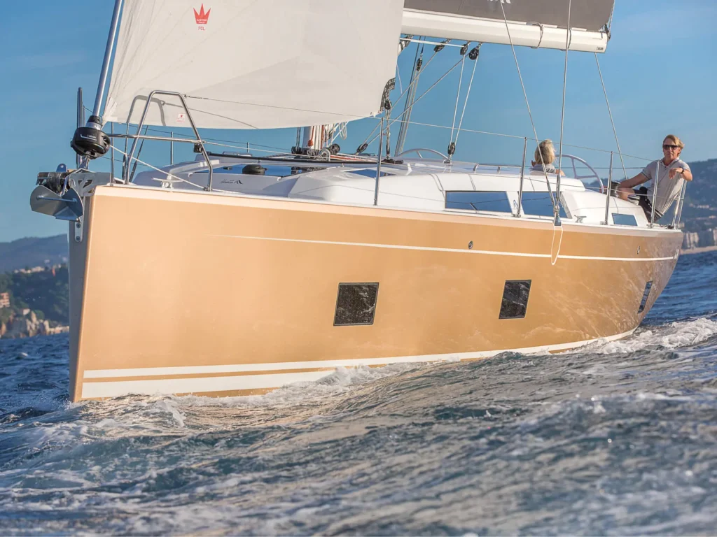 12m grp sailing yacht under way with sails set