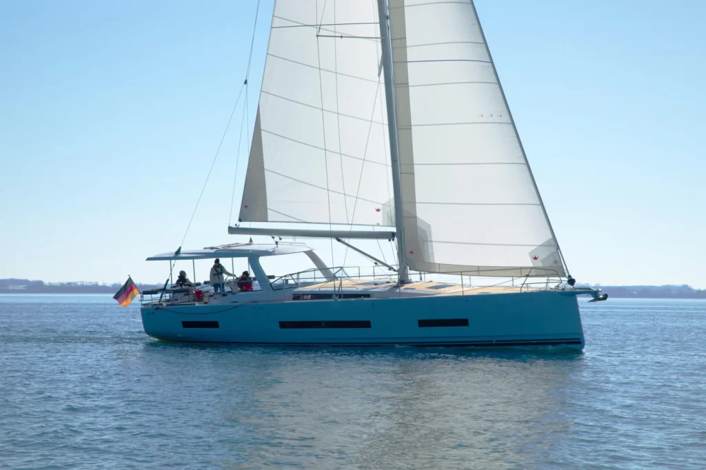 18 metre German luxury yacht interior saloon and dining