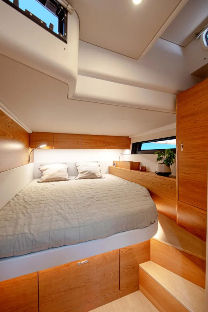 18m grp sailing yacht for sale, exterior on the water