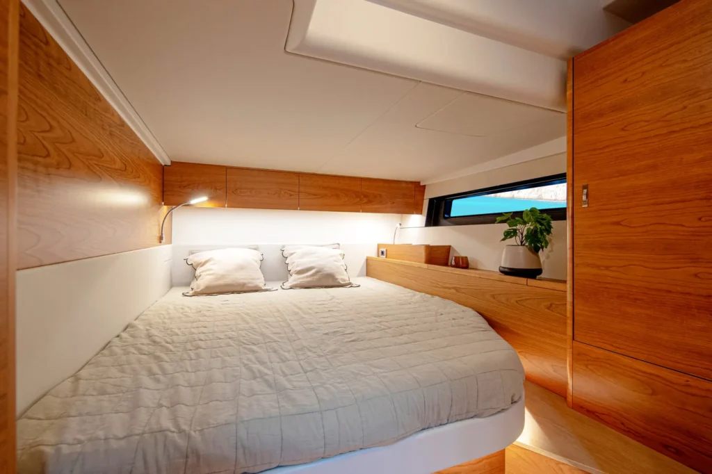 18m grp sailing yacht under way with sails set