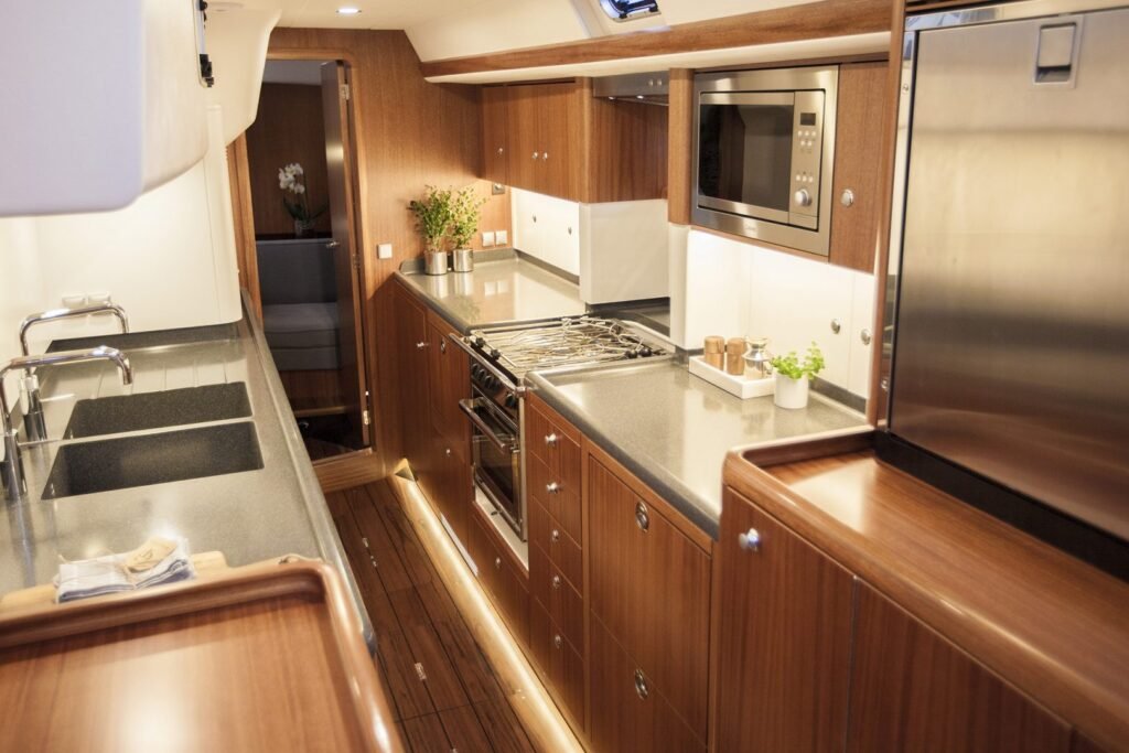 Najad sailing yacht under way offshore