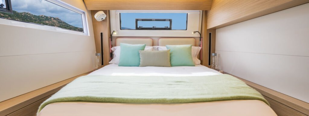 16m sailing catamaran interior saloon and living space