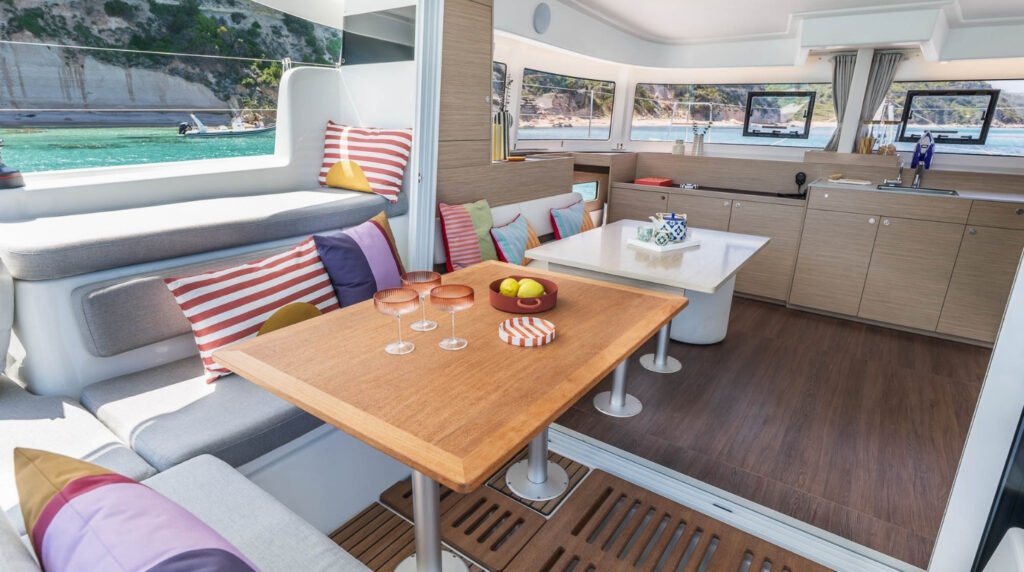 12 metre 3 cabin French built yacht for sale, at anchor