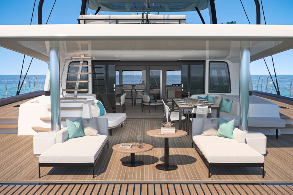 26 metre French built yacht for sale, exterior on the water