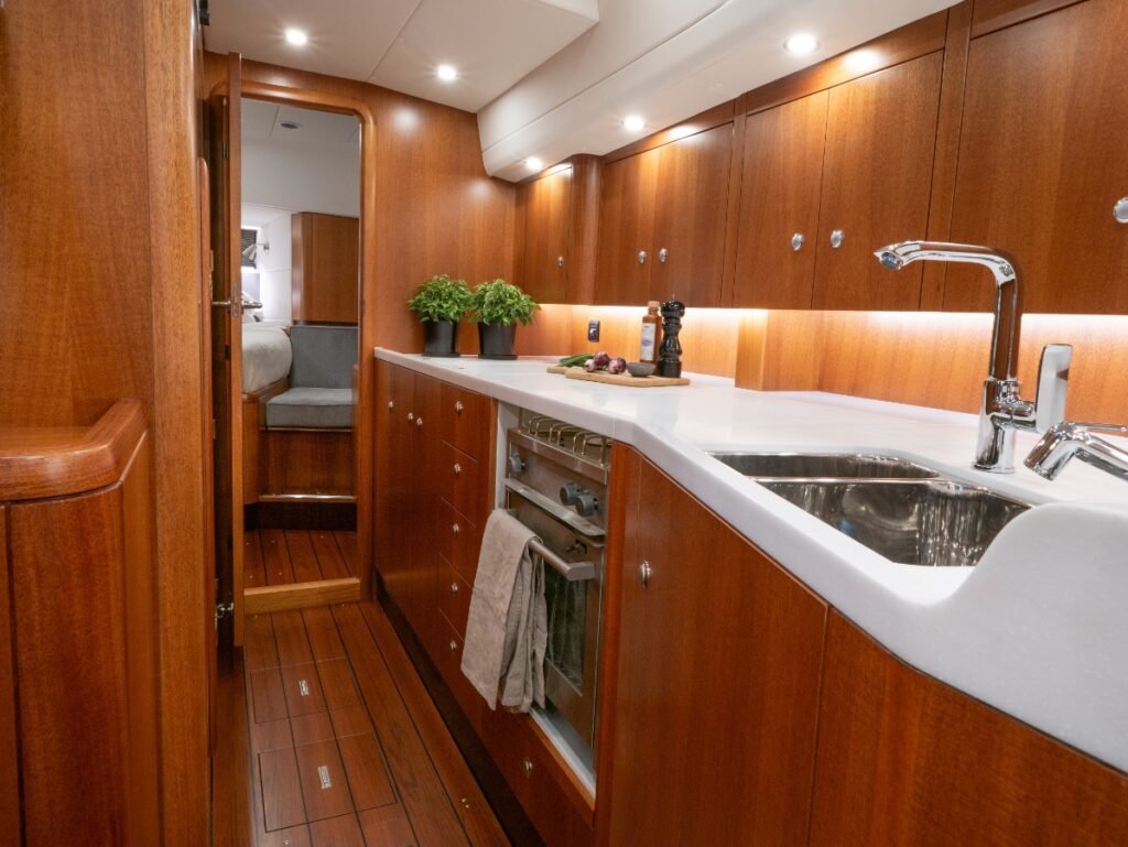 two cabin sailing yacht interior and living space