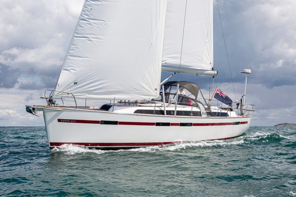 12 metre 2 cabin Swedish built yacht for sale, exterior on the water