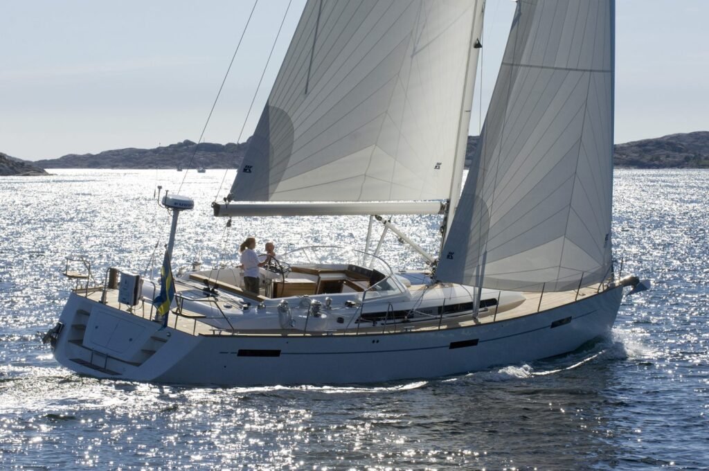 15 metre 3 cabin Swedish yacht light interior with Nordic finish