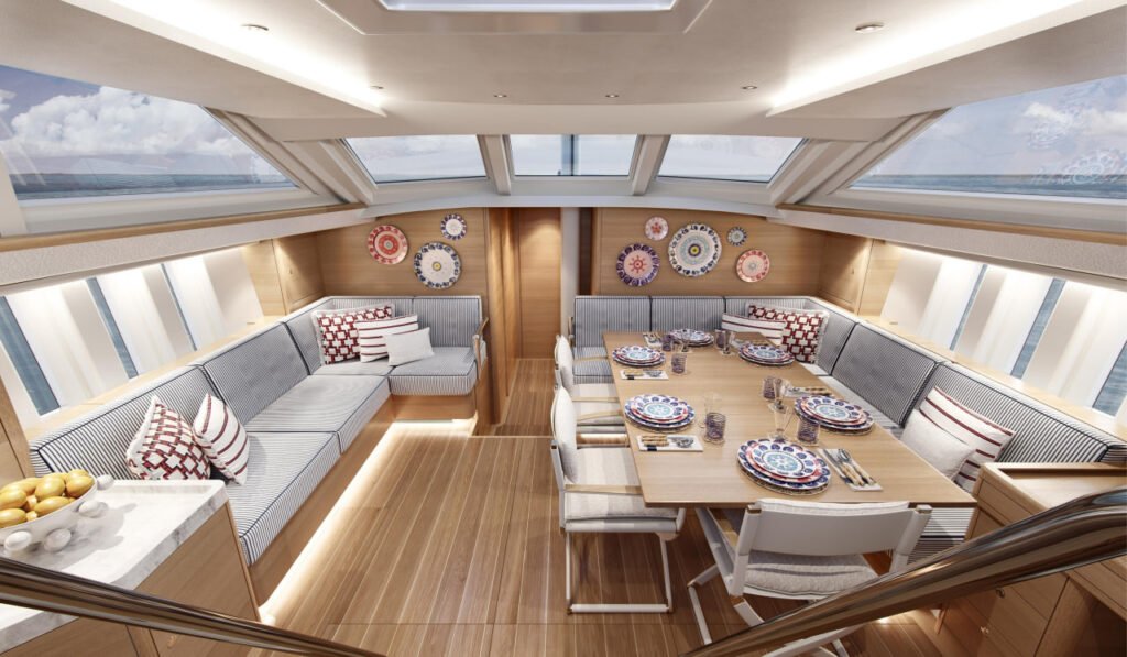 20 metre luxury displacement yacht for sale, interior and living space