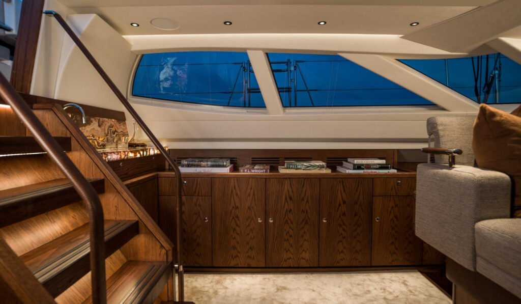 GRP displacement sailing yacht interior and living space