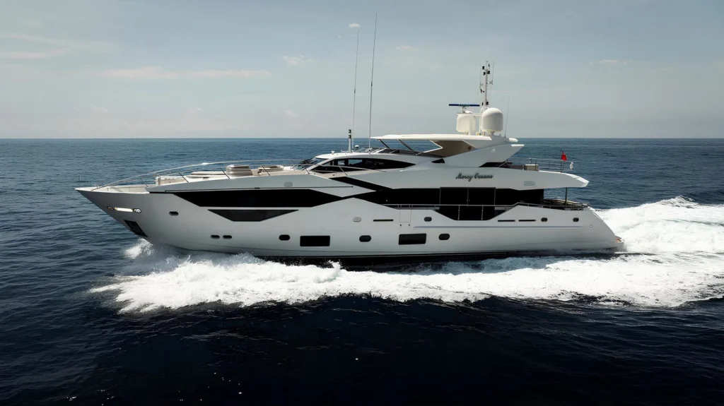 10 guest inboard luxury yacht for sale, exterior on the water