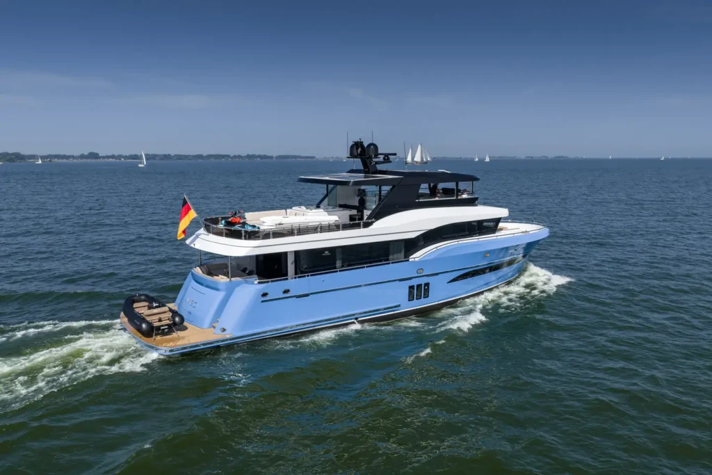 Netherlands steel yacht interior and saloon