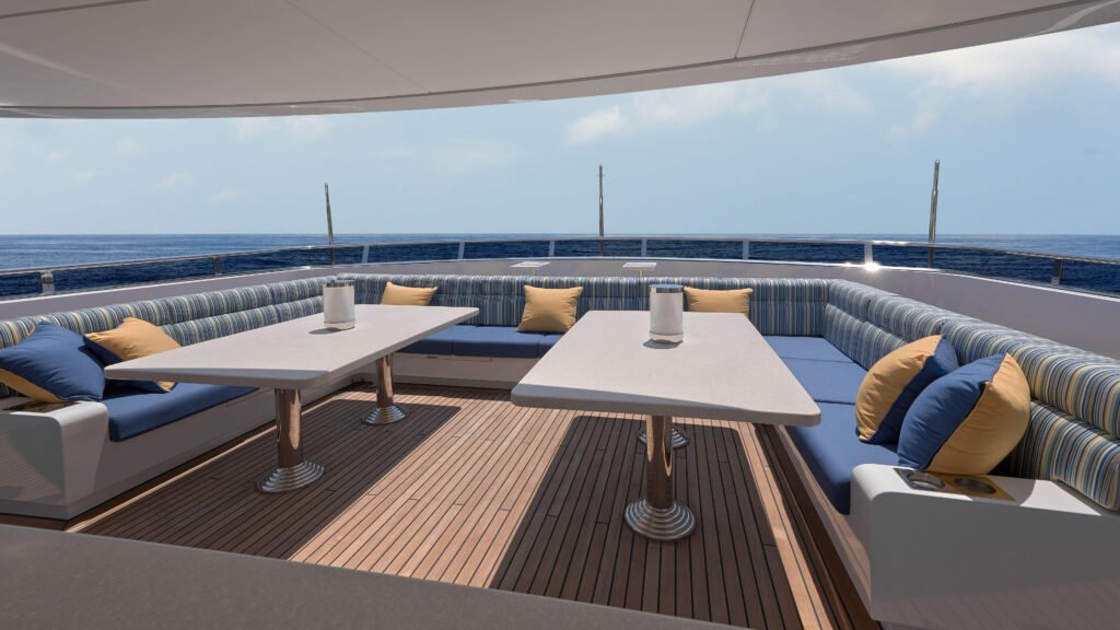 10 guest aluminium luxury yacht, interior and living space