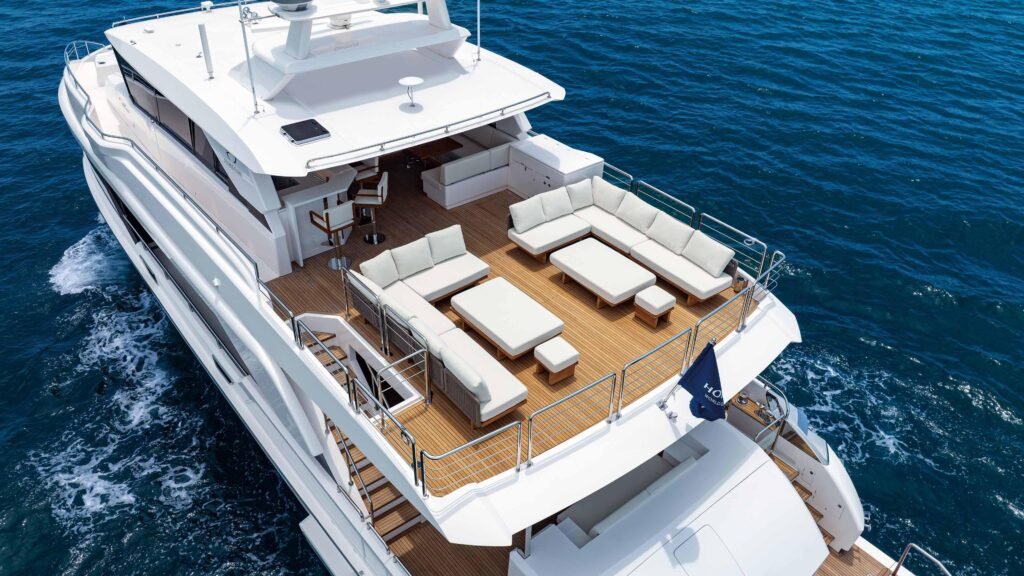 28 metre Taiwanese built yacht for sale, exterior on the water