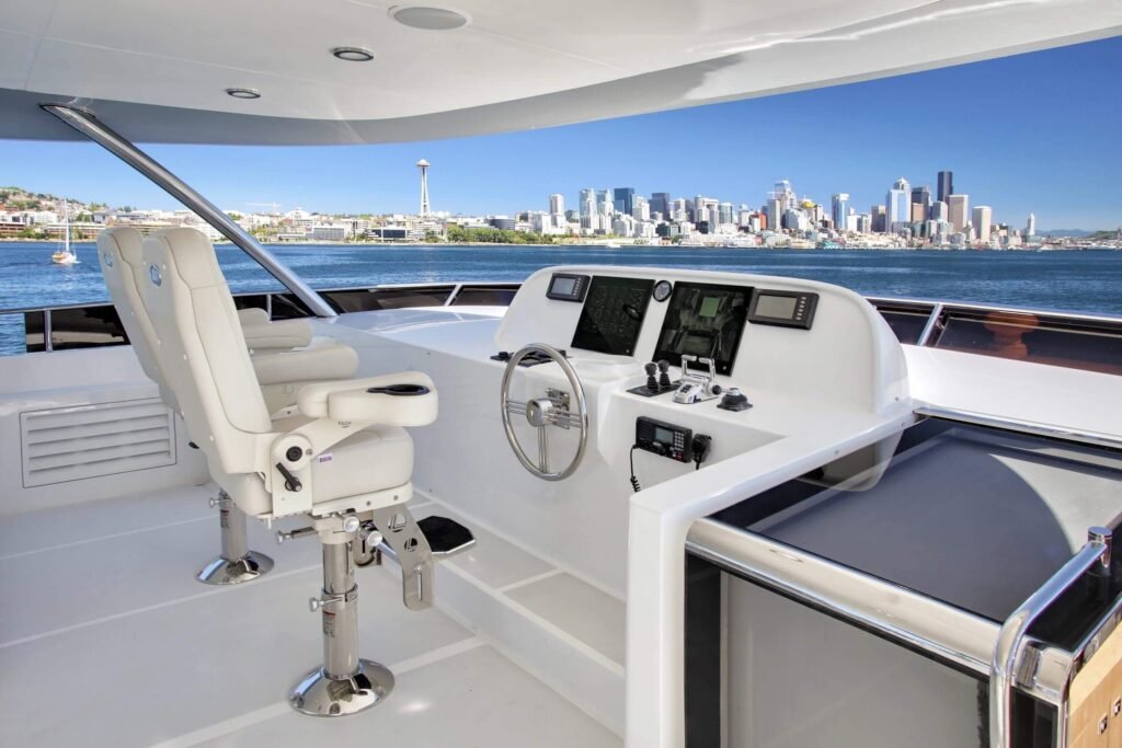 Chinese steel yacht for sale, underway on open water