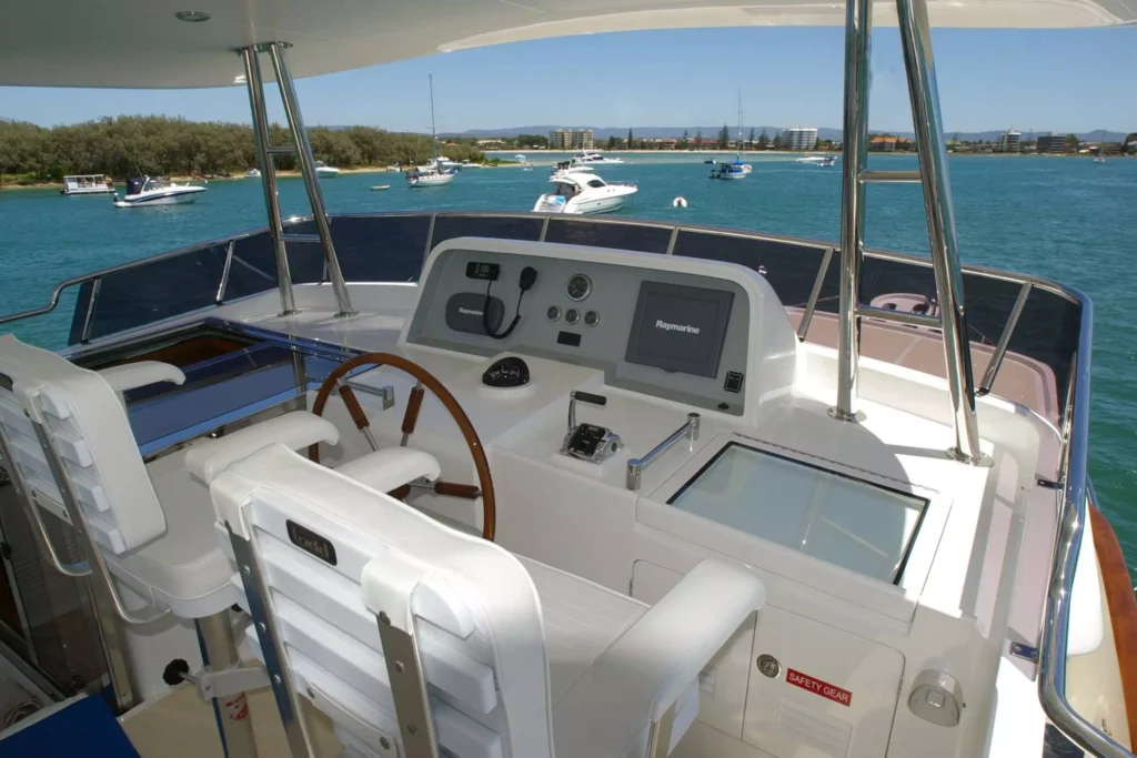 18 metre inboard trawler yacht interior and engine room
