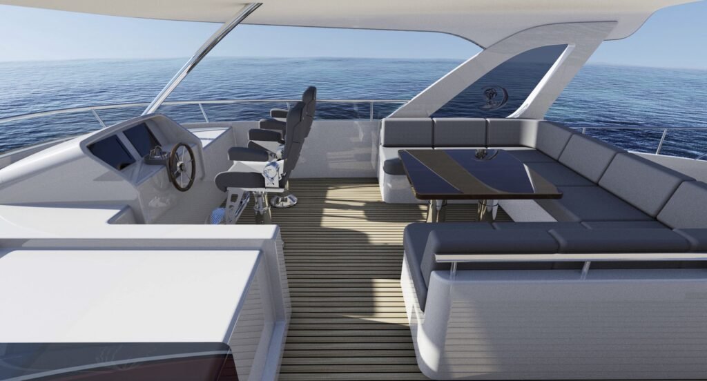 22 metre 4 cabin displacement yacht interior and living space