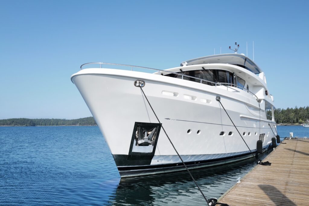 Chinese built displacement yacht for sale on the water
