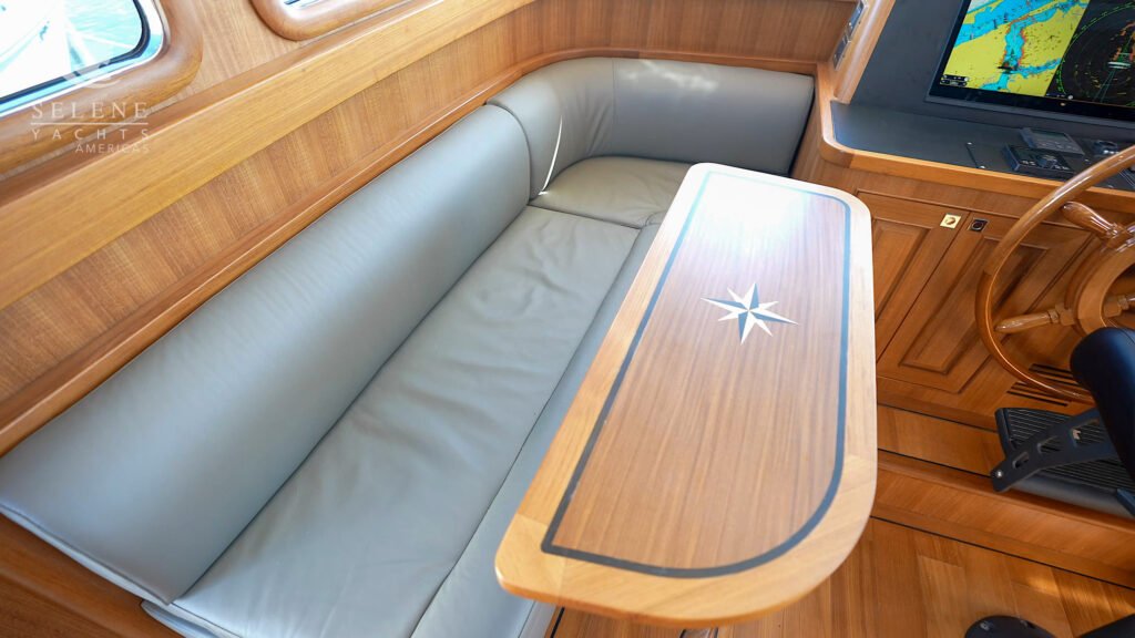 12 guest Chinese trawler yacht, interior saloon and galley