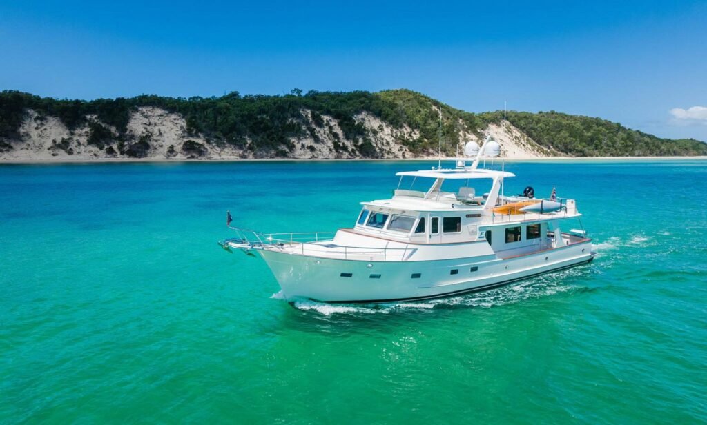2 cabin explorer yacht interior and wheelhouse