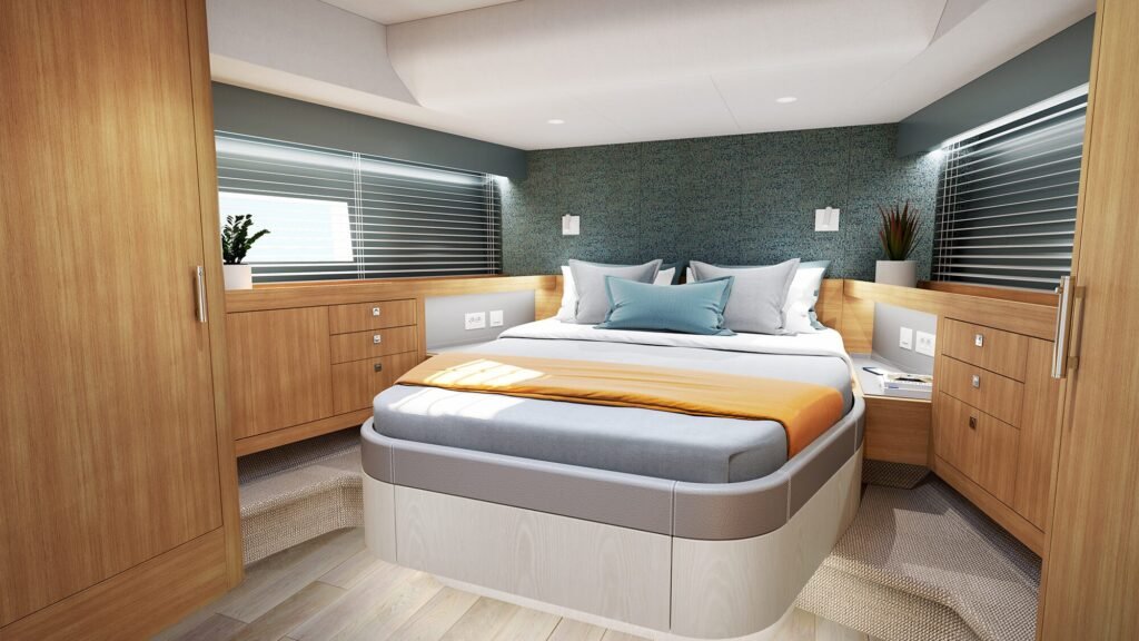 20 metre aluminium monohull yacht for sale, interior and living space