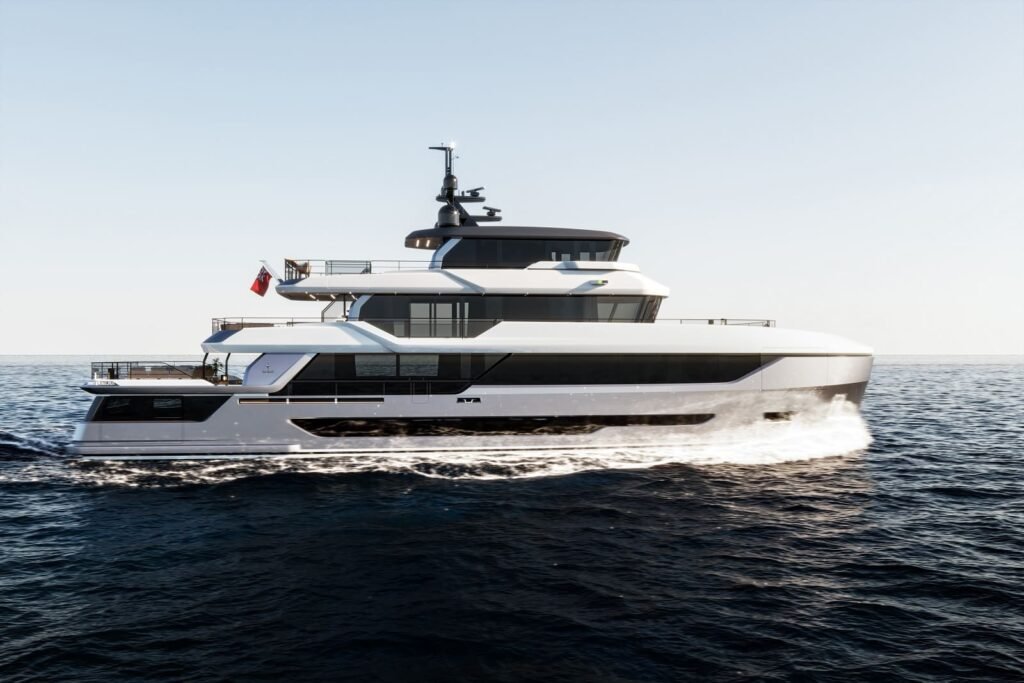 36 metre steel yacht interior and living space
