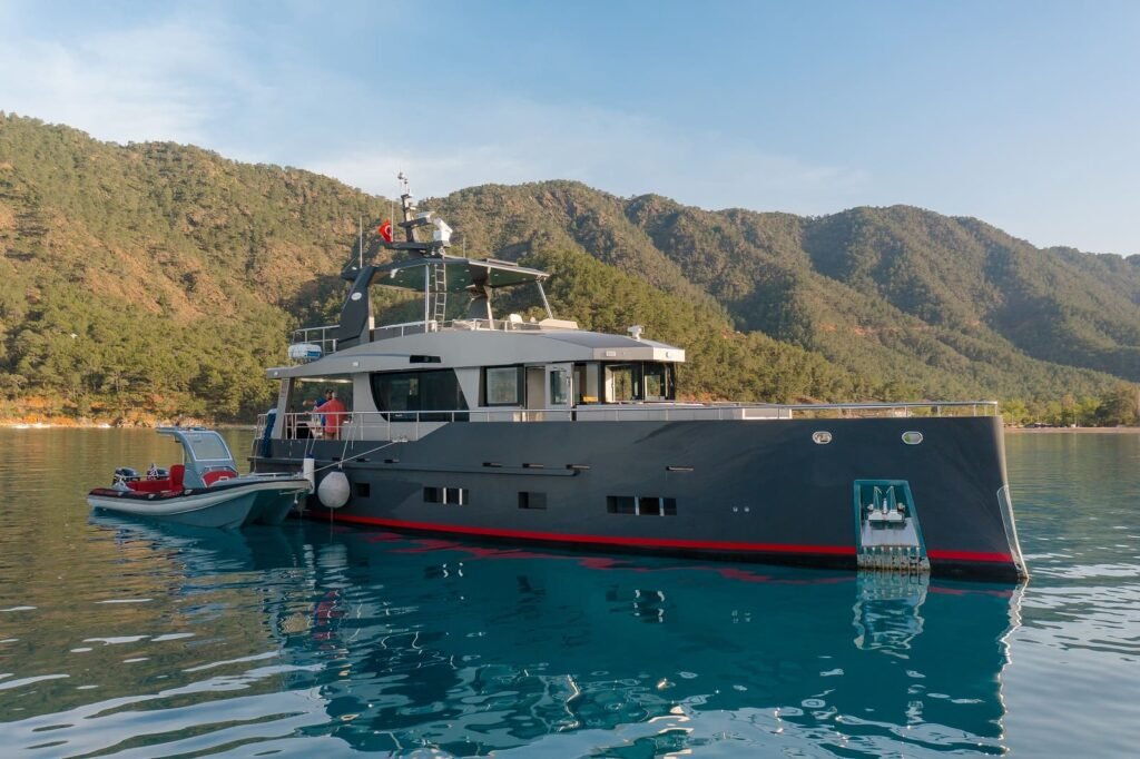 22 metre 3 cabin trawler yacht interior and living space