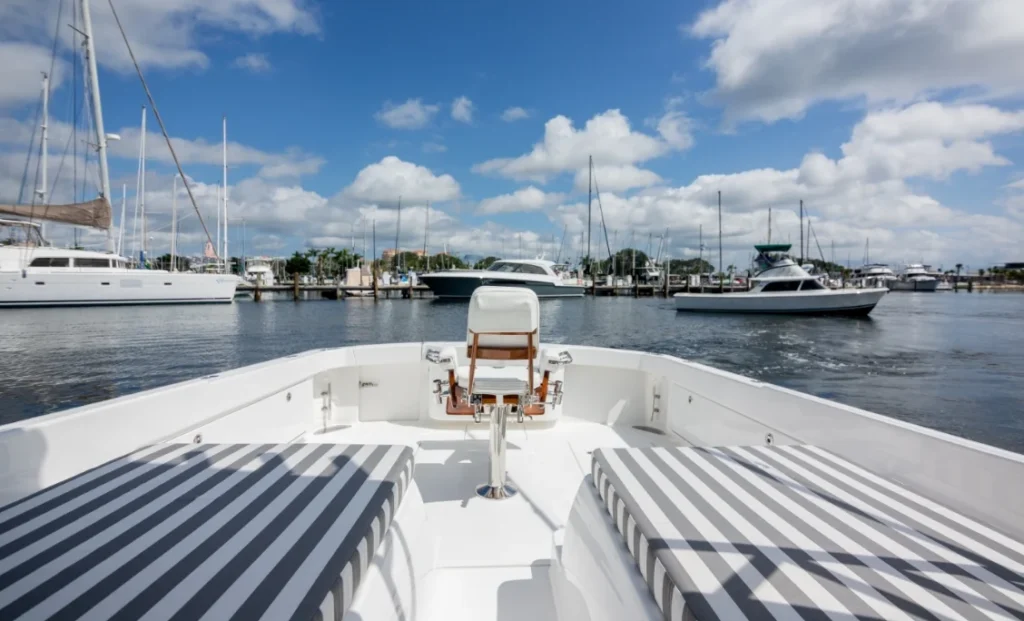 11 metre 2 cabin flybridge yacht interior and living space