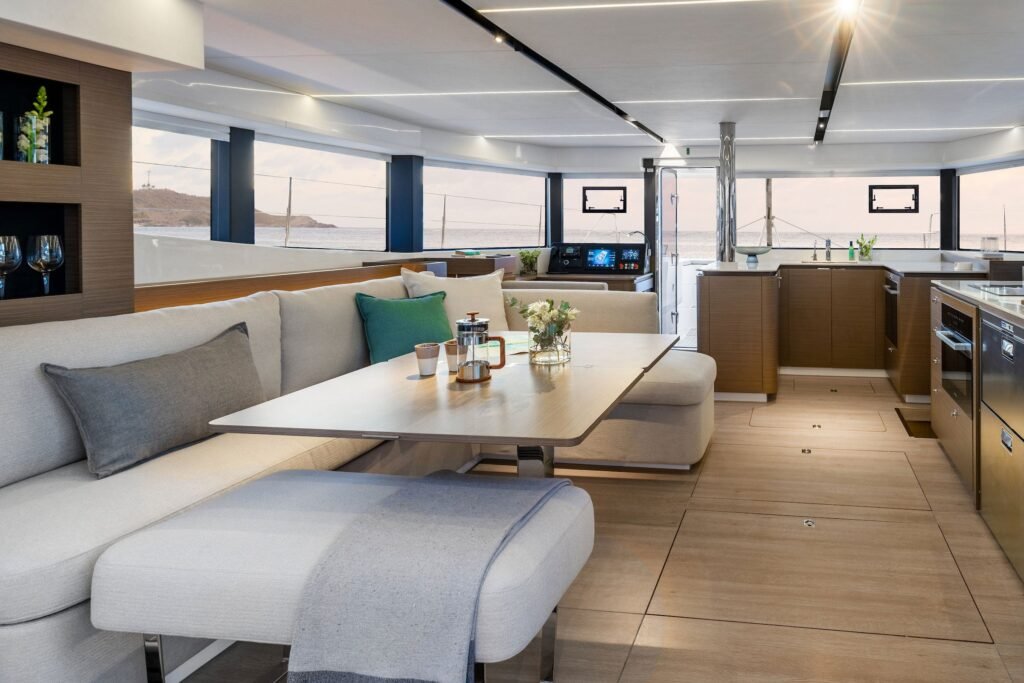 16m sailing yacht interior and living space