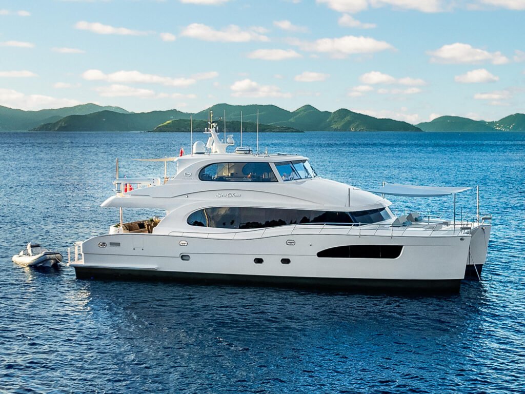 18 metre 4 cabin planing yacht for sale, exterior on the water