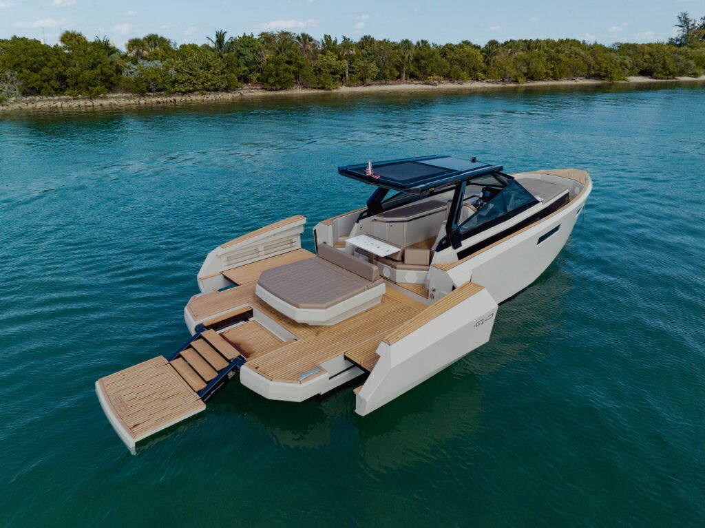 2 cabin Italian walkaround yacht interior sleeping cabin